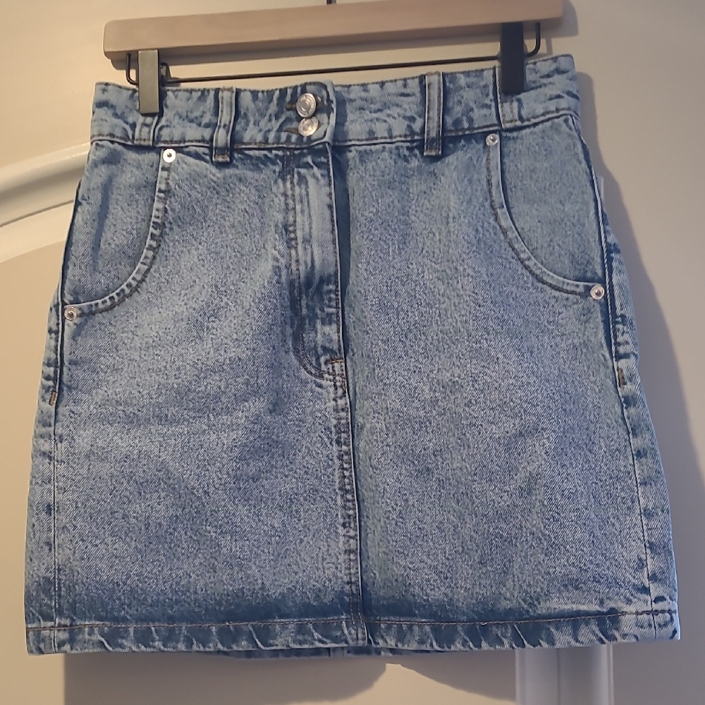 Mango Blue Mini Skirt Casual Work